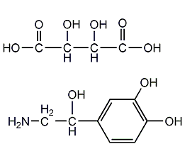 (-)-(r)-除腎上腺素氫化酒石酸鹽一水結(jié)構(gòu)式